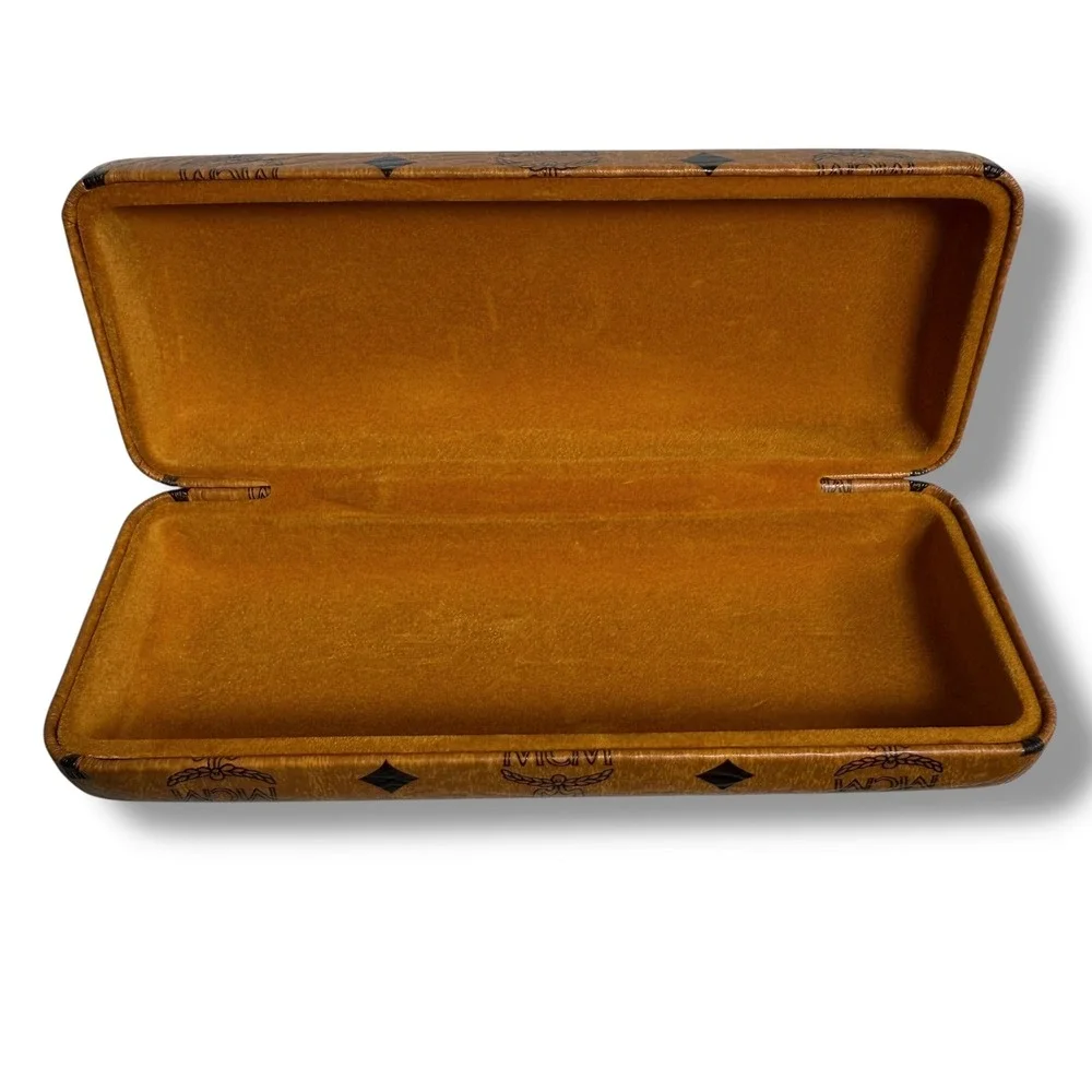 MCM Cognac Eyeglasses Case Hard Shell Monogram Designer Sunglasses Case - Picture 6 of 11